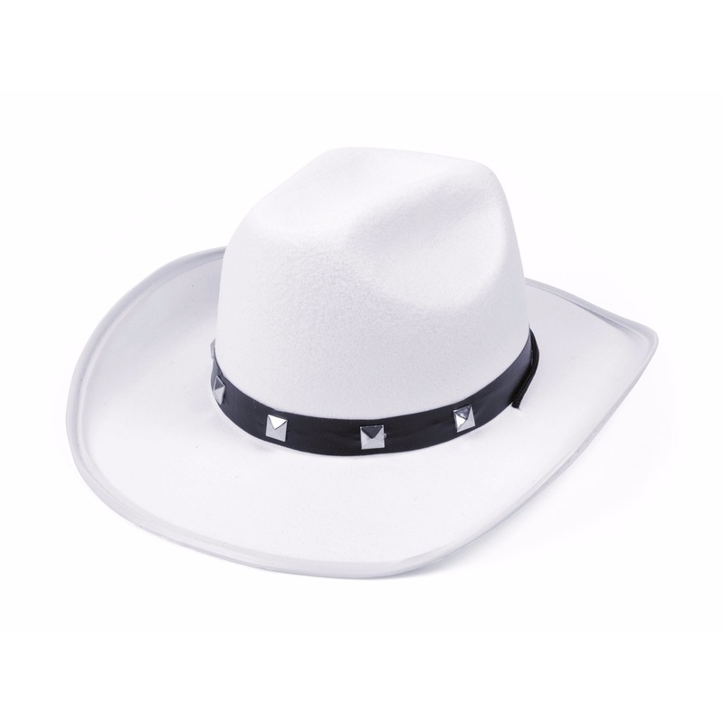 Witte cowboy verkleed hoed met studs Top Merken Winkel